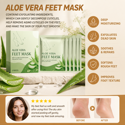 Aloe Vera Moisturizing Foot Peel Mask for Soft, Smooth Feet