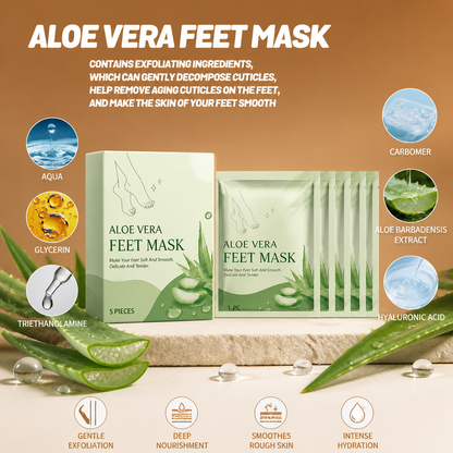Aloe Vera Moisturizing Foot Peel Mask for Soft, Smooth Feet