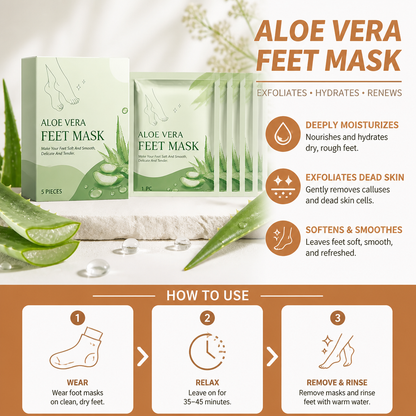 Aloe Vera Moisturizing Foot Peel Mask for Soft, Smooth Feet