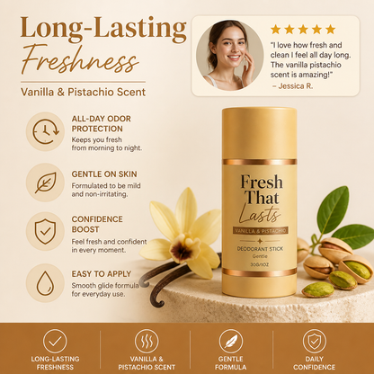 Long-Lasting Deodorant Stick – Vanilla & Pistachio Freshness All Day