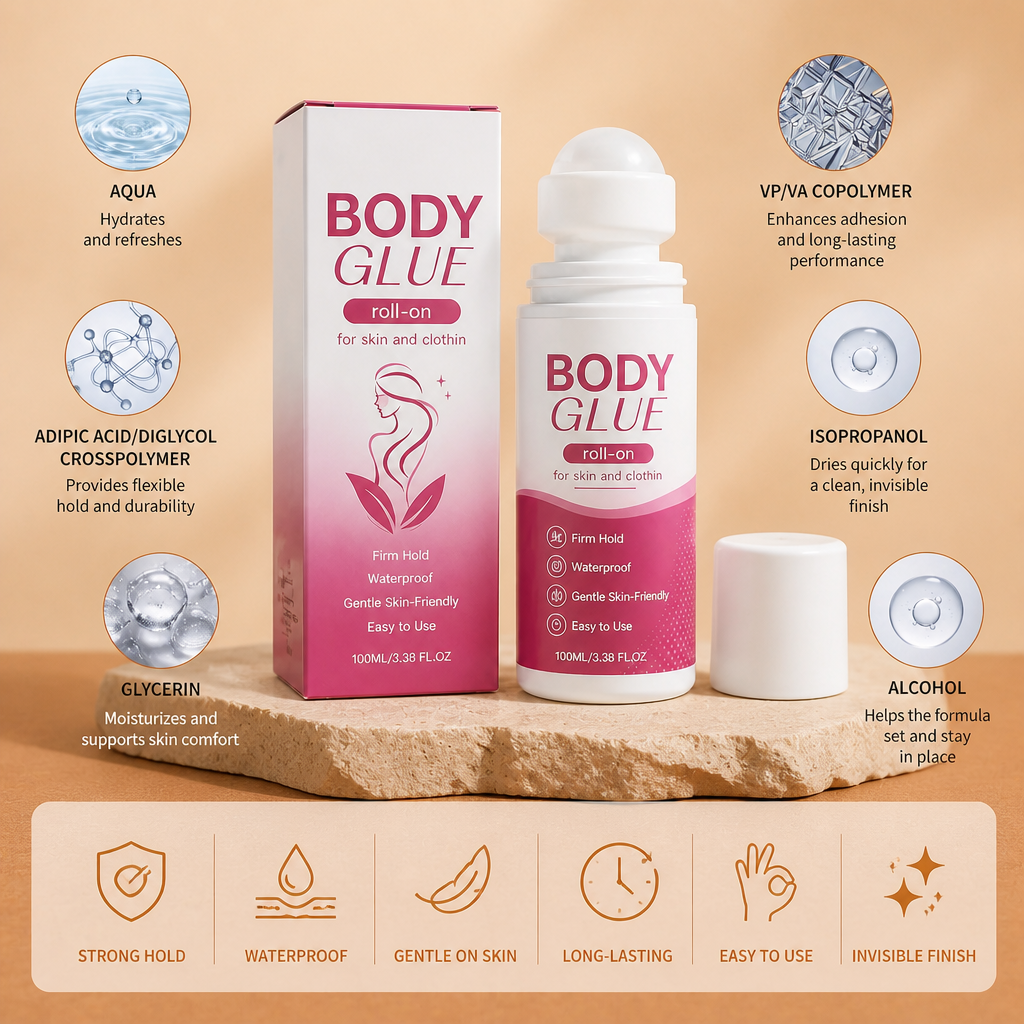 Roll-On Body Adhesive – Invisible Hold for Secure Clothing