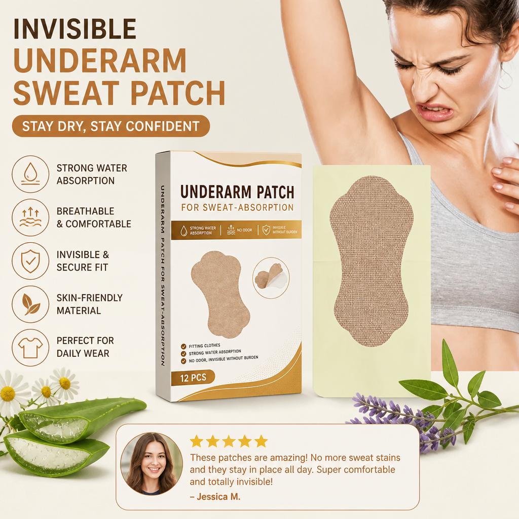 Invisible Underarm Sweat Absorbing Patches for Dry Everyday Comfort
