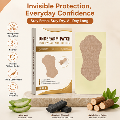 Invisible Underarm Sweat Absorbing Patches for Dry Everyday Comfort