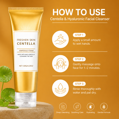 Centella & Hyaluronic Facial Cleanser – Gentle Deep Cleansing Foam