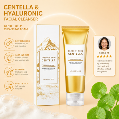Centella & Hyaluronic Facial Cleanser – Gentle Deep Cleansing Foam