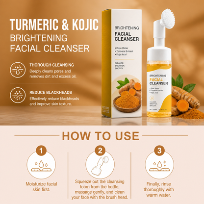 Turmeric & Kojic Foaming Cleanser – Gentle Brightening Face Wash