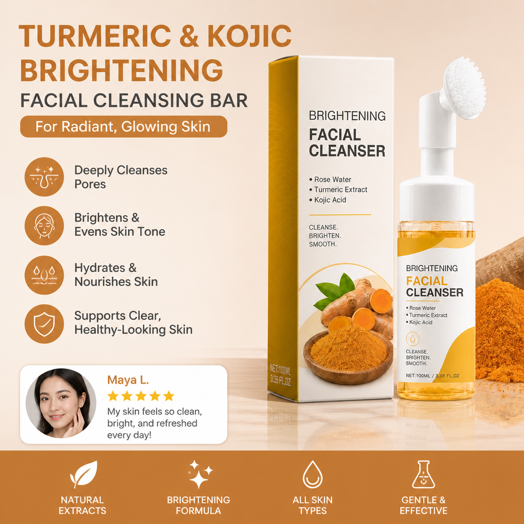 Turmeric & Kojic Foaming Cleanser – Gentle Brightening Face Wash