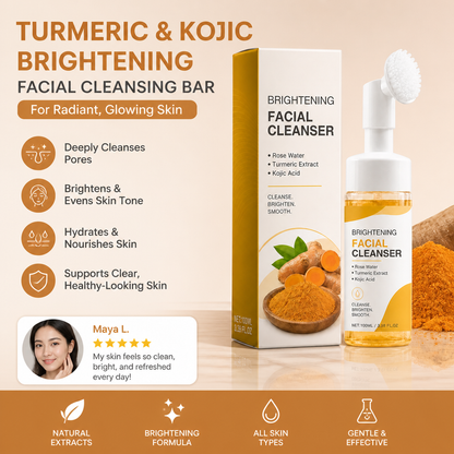 Turmeric & Kojic Foaming Cleanser – Gentle Brightening Face Wash