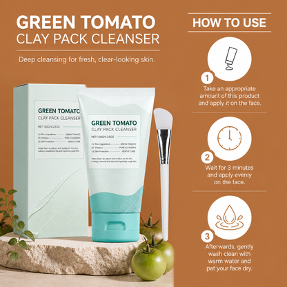 Green Tomato Clay Face Cleanser – Deep Cleansing & Fresh Skin Feel