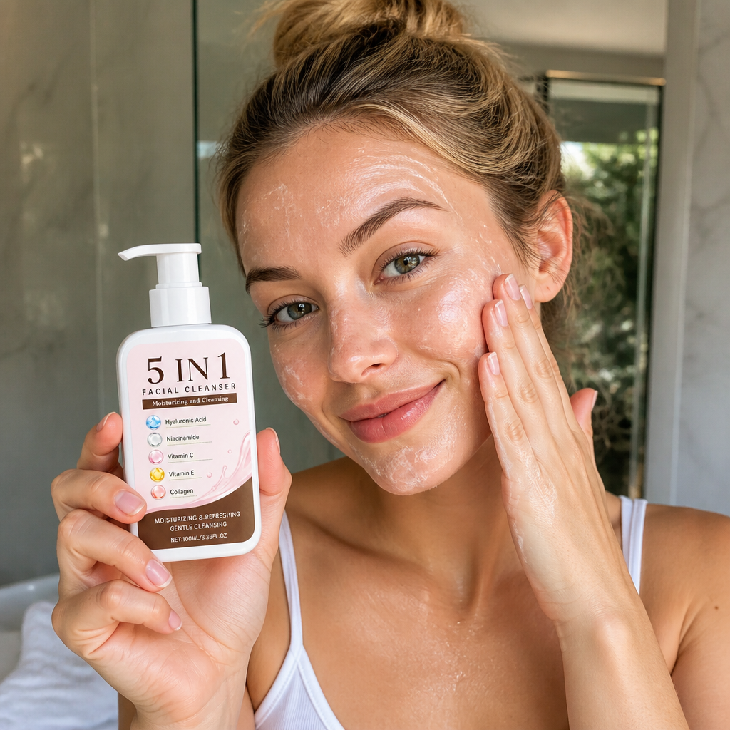 5-in-1 Hydrating Facial Cleanser – Cleanses, Brightens & Refreshes Skin
