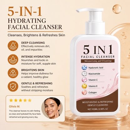 5-in-1 Hydrating Facial Cleanser – Cleanses, Brightens & Refreshes Skin