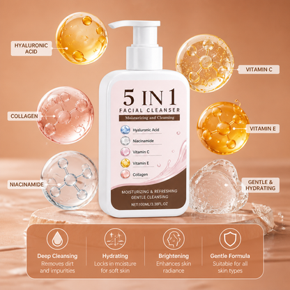 5-in-1 Hydrating Facial Cleanser – Cleanses, Brightens & Refreshes Skin