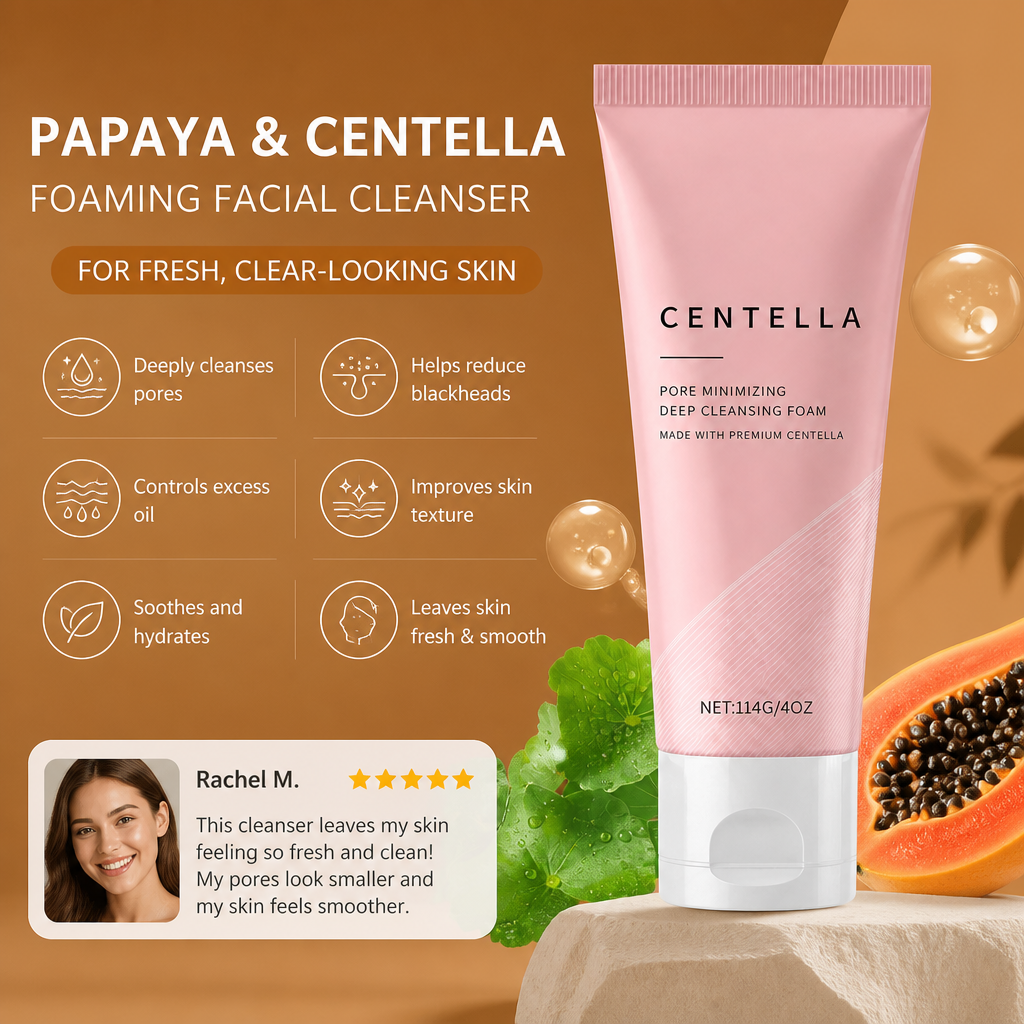 Papaya & Centella Foaming Facial Cleanser for Fresh, Clear-Looking Skin