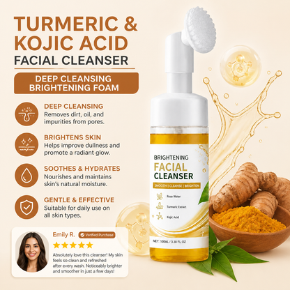 Turmeric & Kojic Acid Facial Cleanser – Deep Cleansing Brightening Foam