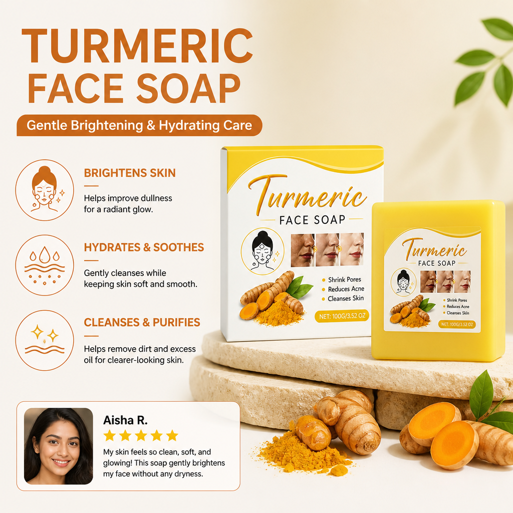 Turmeric Facial Cleansing Bar – Gentle Brightening & Hydrating Care