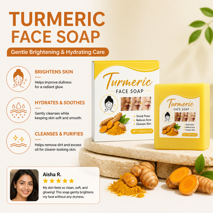 Turmeric Facial Cleansing Bar – Gentle Brightening & Hydrating Care