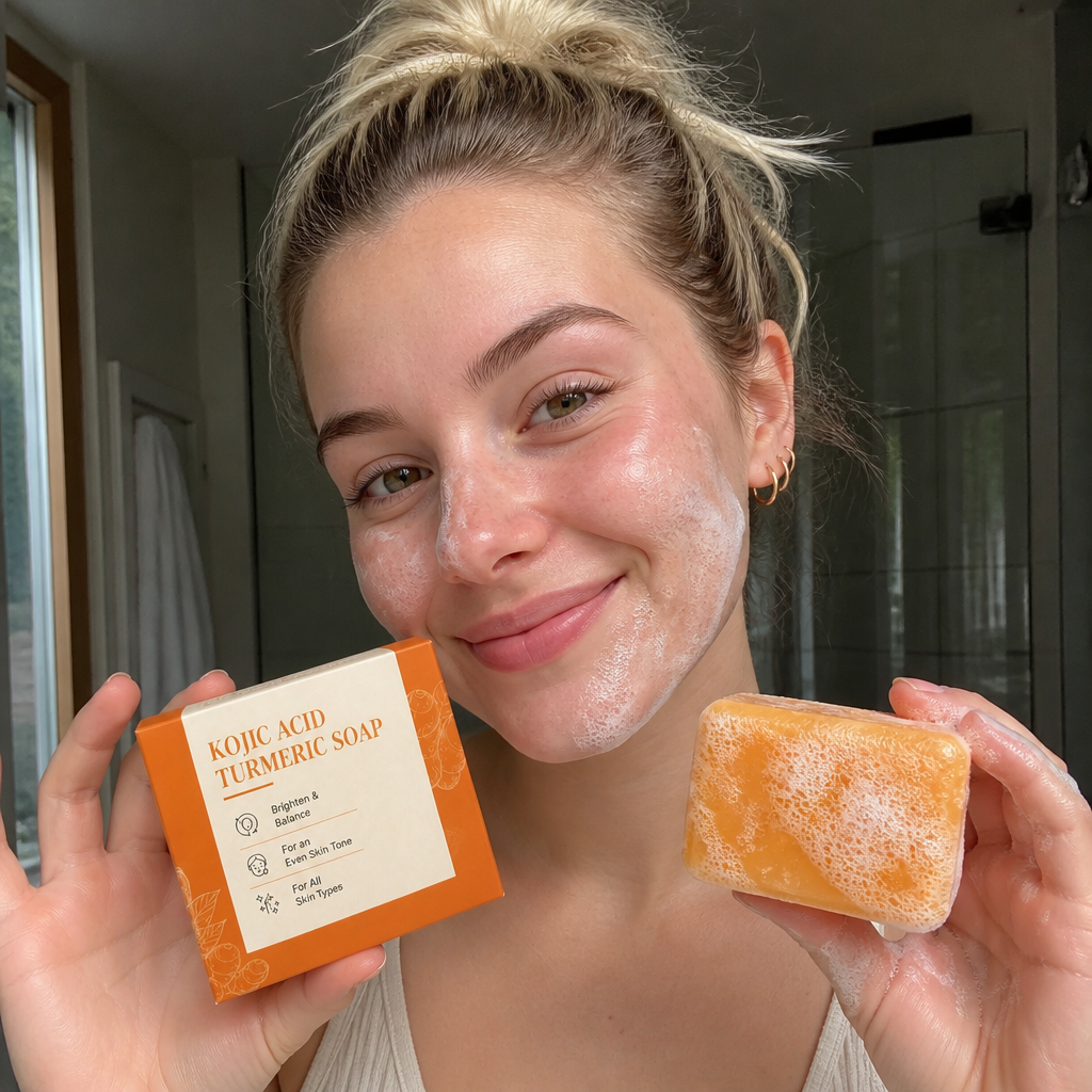 Kojic Acid & Turmeric Cleansing Bar – Brightening Hydration for Soft Skin