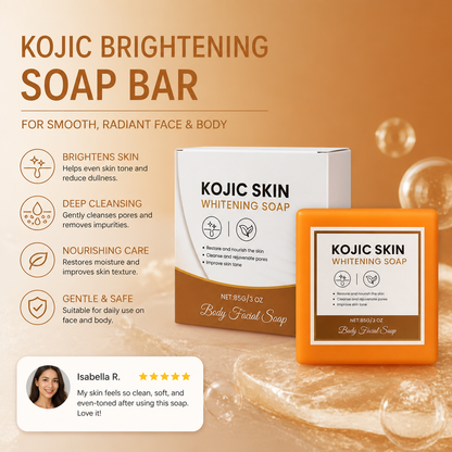 Kojic Brightening Soap Bar for Smooth, Radiant Face & Body