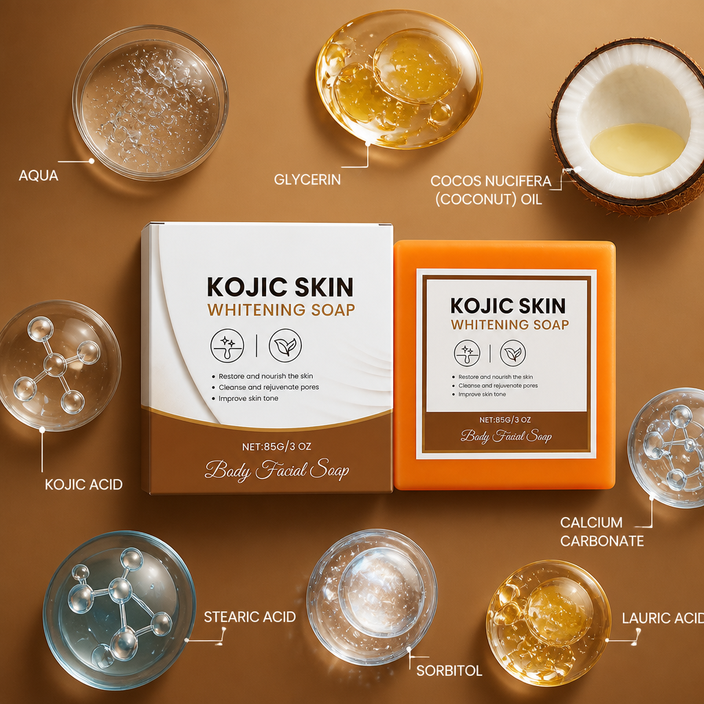 Kojic Brightening Soap Bar for Smooth, Radiant Face & Body