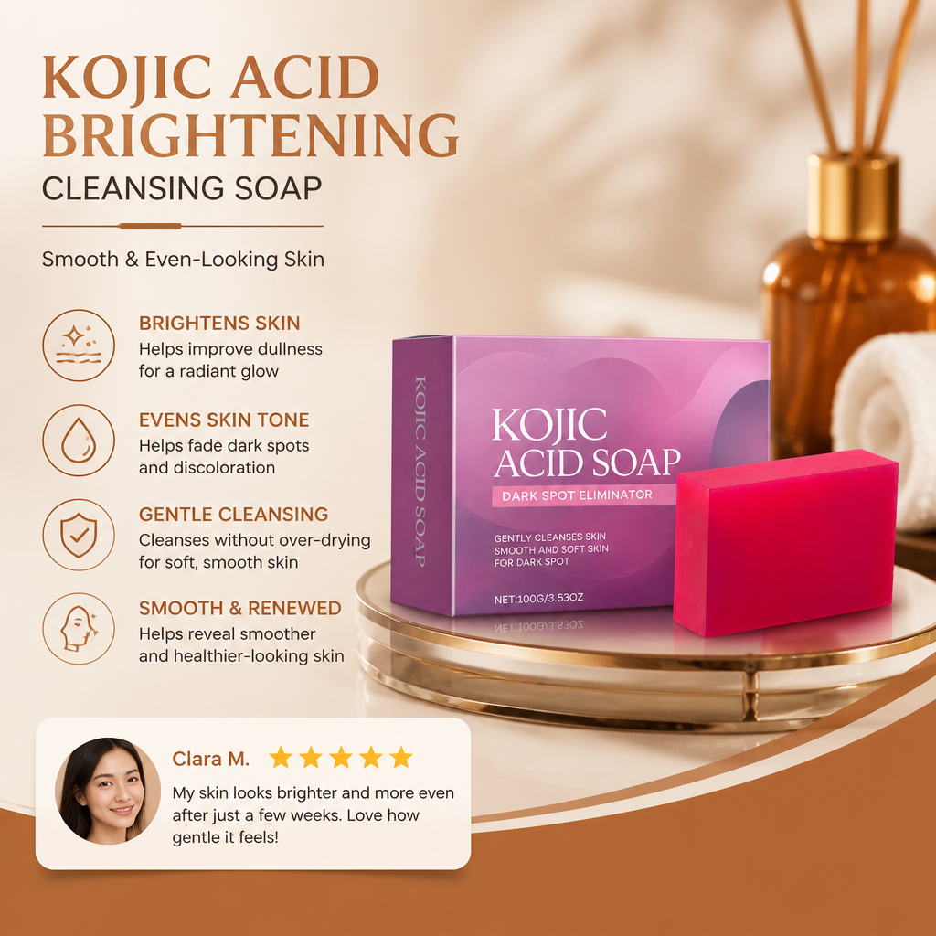 Kojic Acid Brightening Cleansing Soap – Smooth & Even-Looking Skin