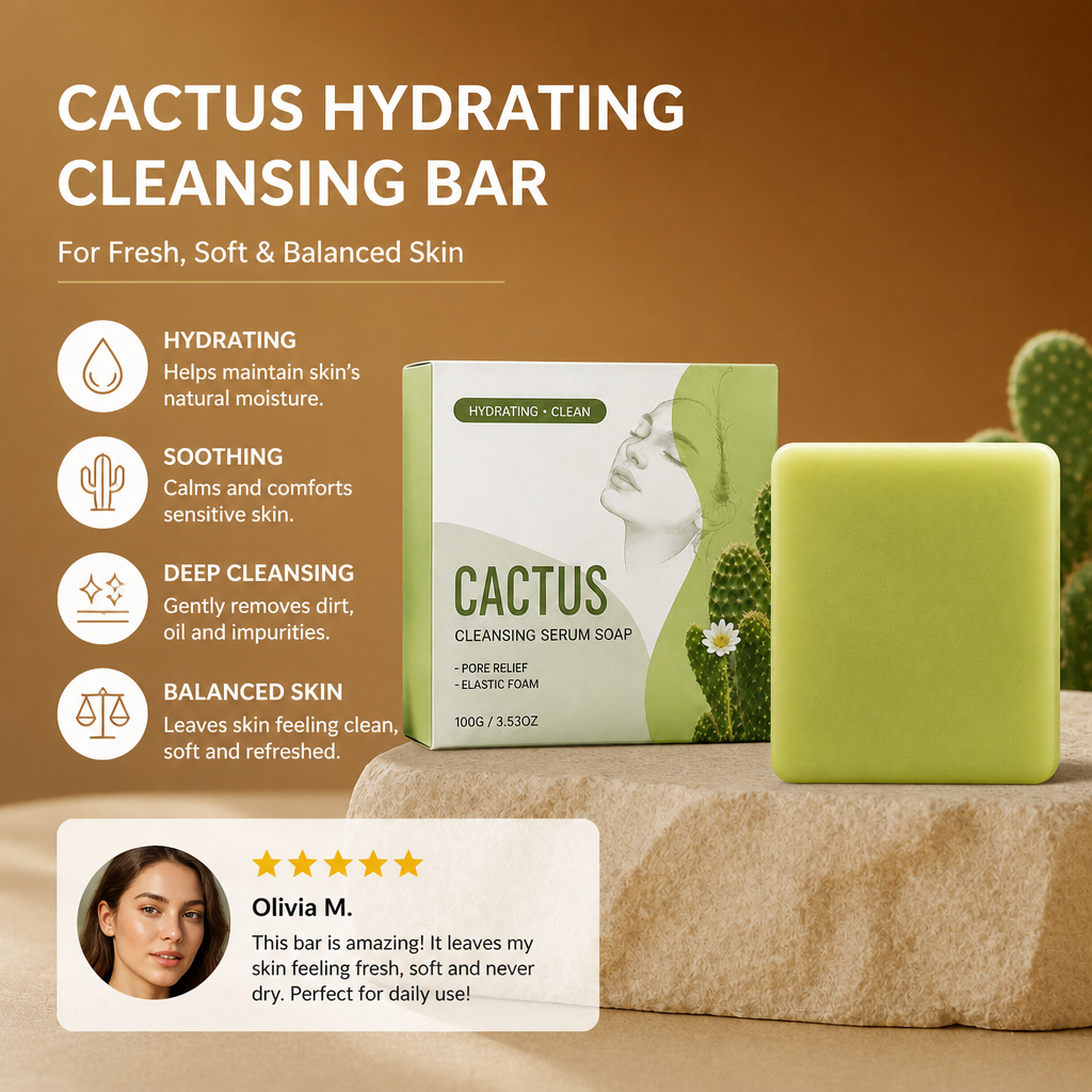Cactus Hydrating Cleansing Bar for Fresh, Soft & Balanced Skin
