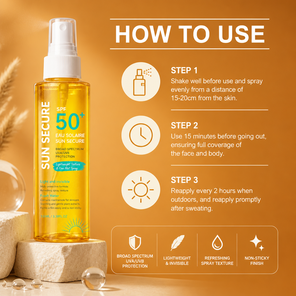 Broad Spectrum SPF 50+ Sunscreen Mist – Lightweight Daily UV Protection