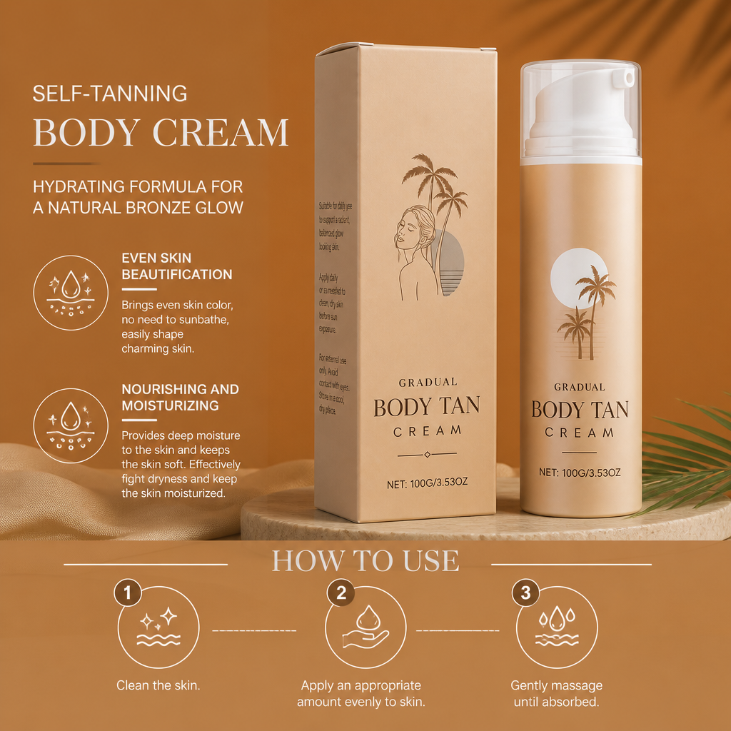 Self-Tanning Body Cream – Hydrating Formula For A Natural Bronze Glow