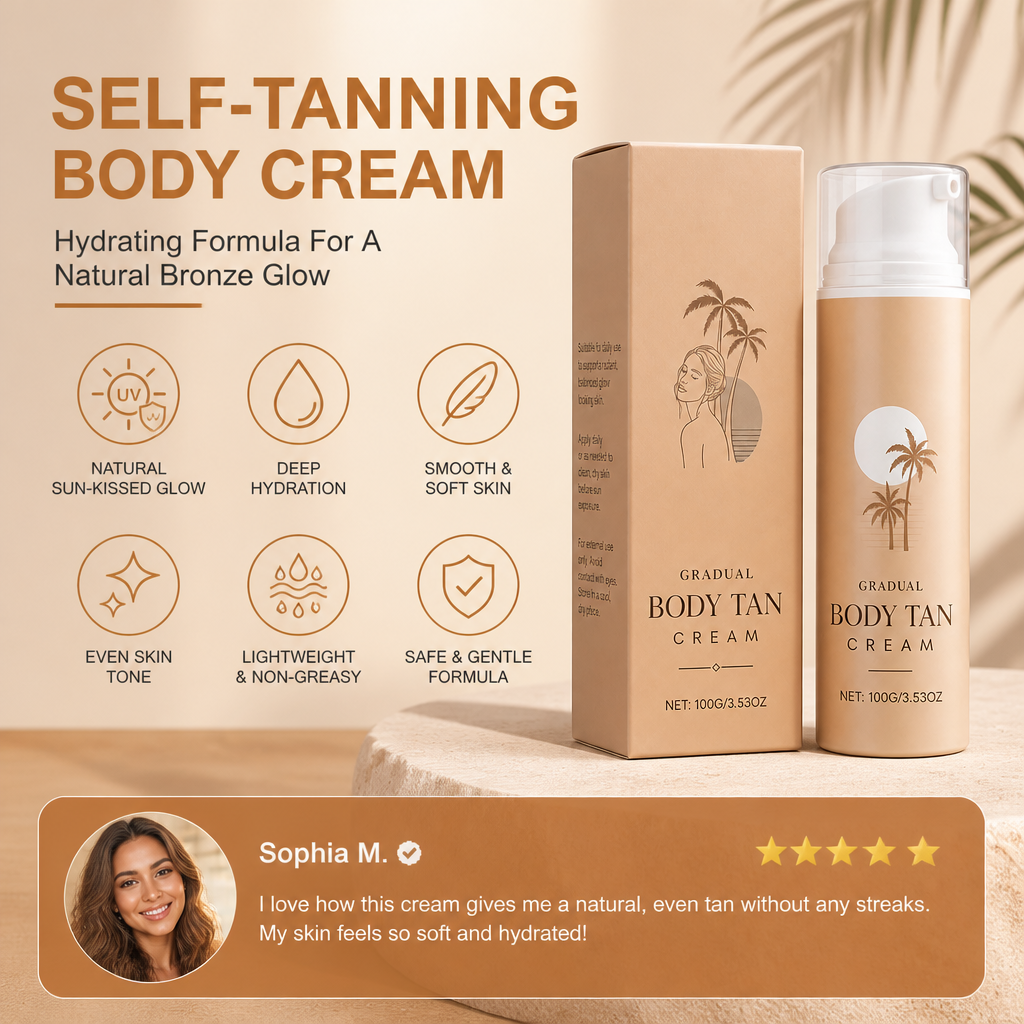Self-Tanning Body Cream – Hydrating Formula For A Natural Bronze Glow