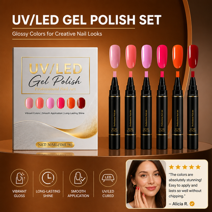UV/LED Gel Nail Polish Set – Glossy Colors For Creative Nail Looks