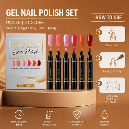UV/LED Gel Nail Polish Set – Glossy Colors For Creative Nail Looks