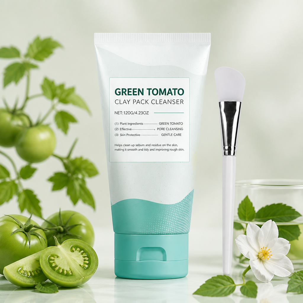 Green Tomato Clay Face Cleanser – Deep Cleansing & Fresh Skin Feel