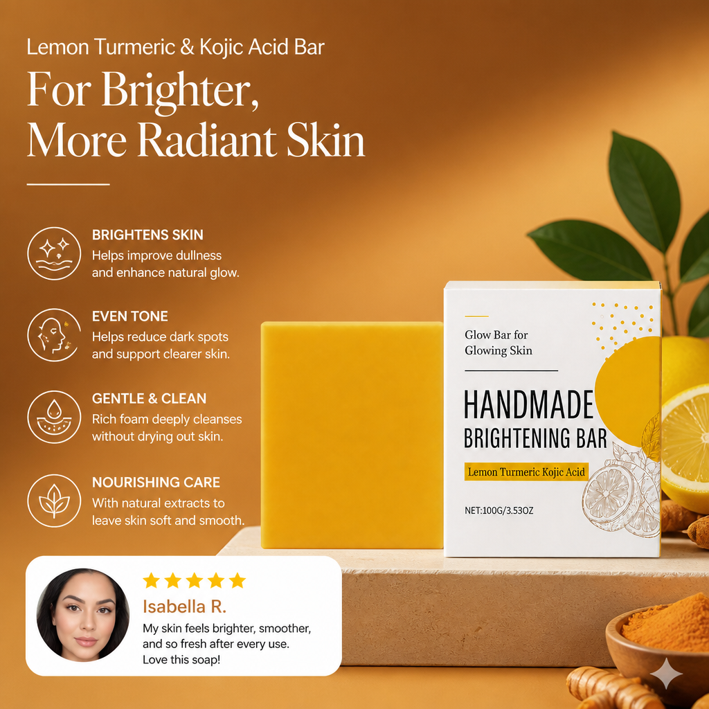 Lemon Turmeric & Kojic Acid Bar – For Brighter, More Radiant Skin