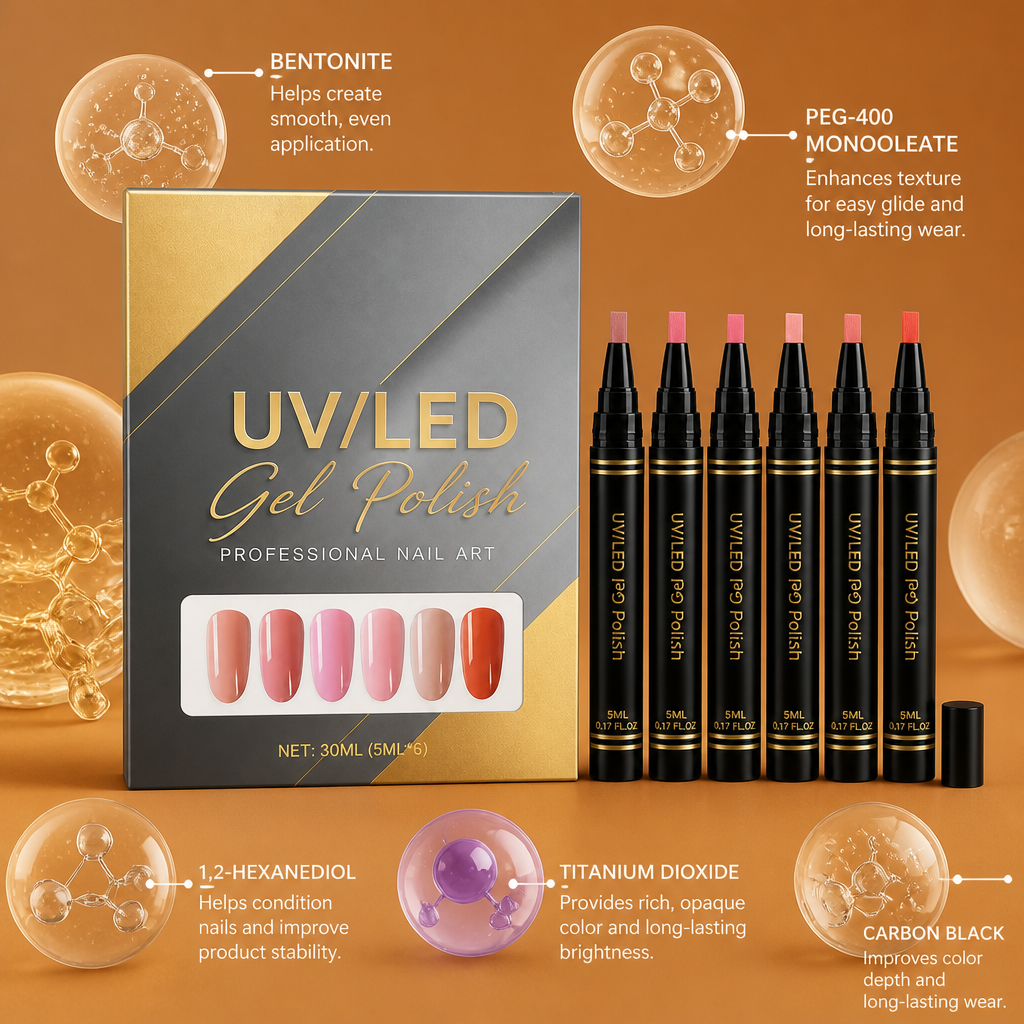 UV/LED Gel Nail Polish Set – Soft Nude Shades For Elegant Nail Looks