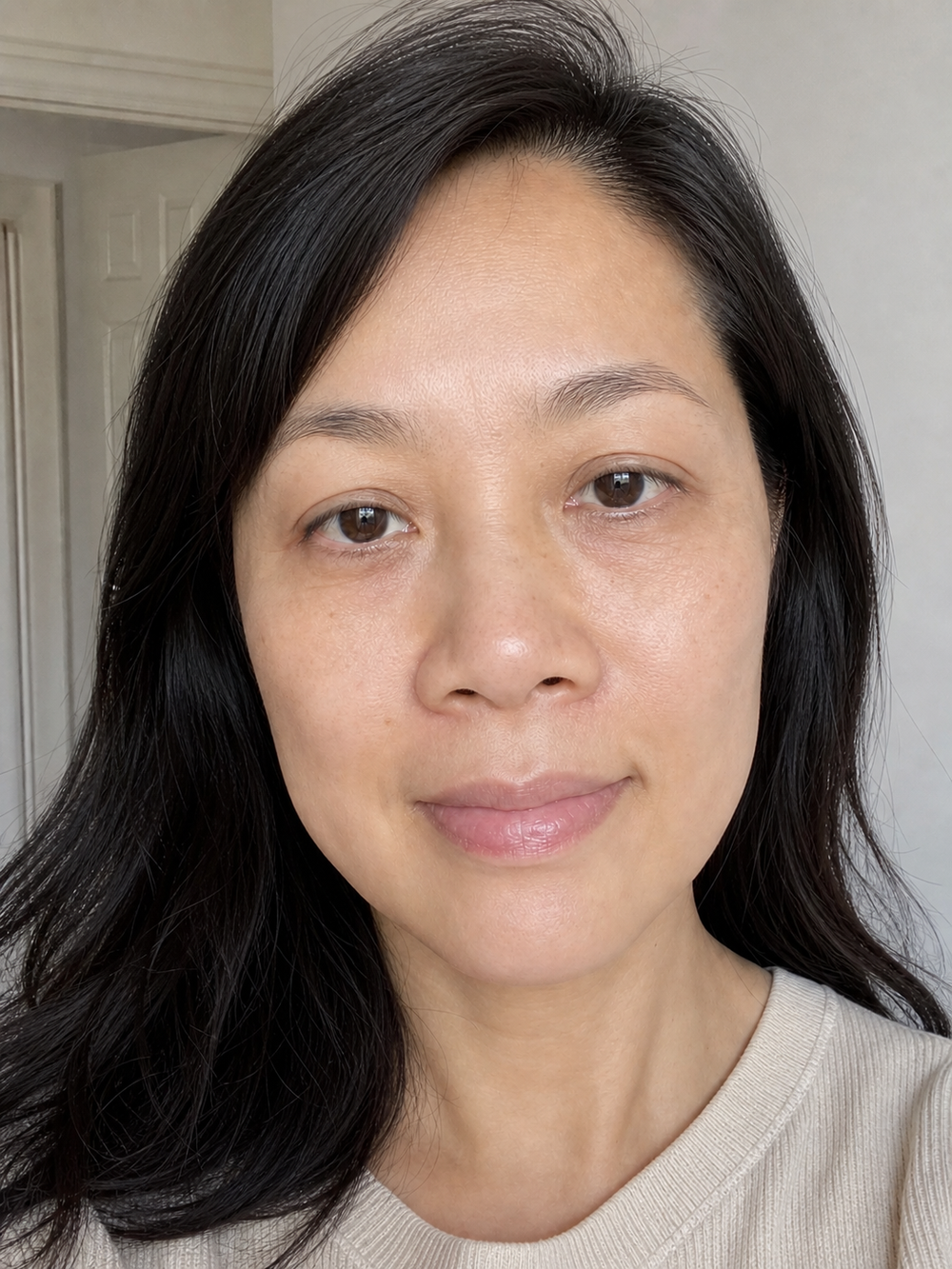 Fine lines around the lips, eyes, and neck after applying Collagen Plump & Repair Multi Balm