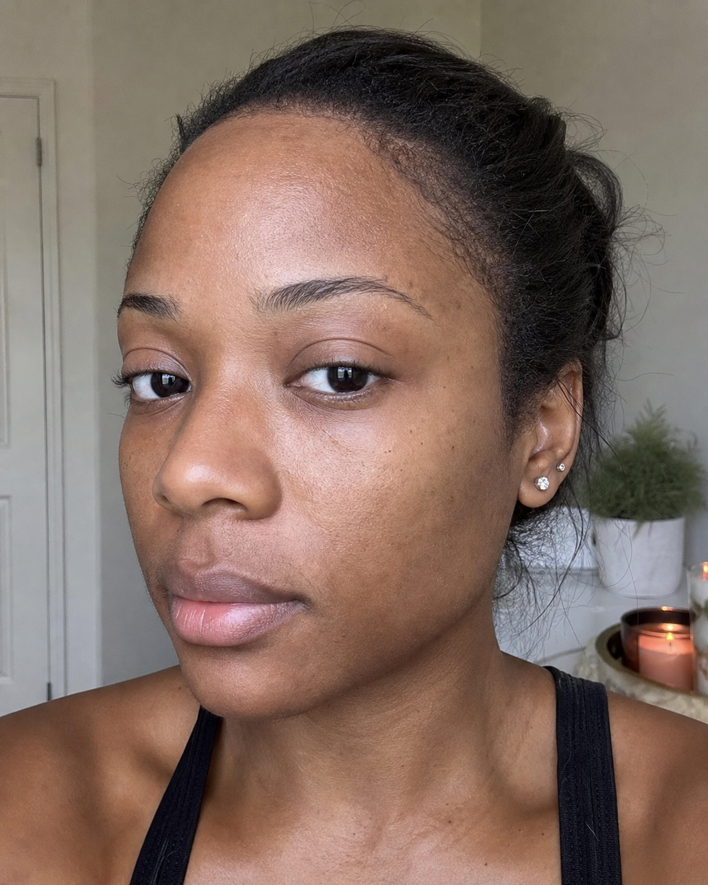 Sensitive lips, eye area, and neck before applying Collagen Plump & Repair Multi Balm