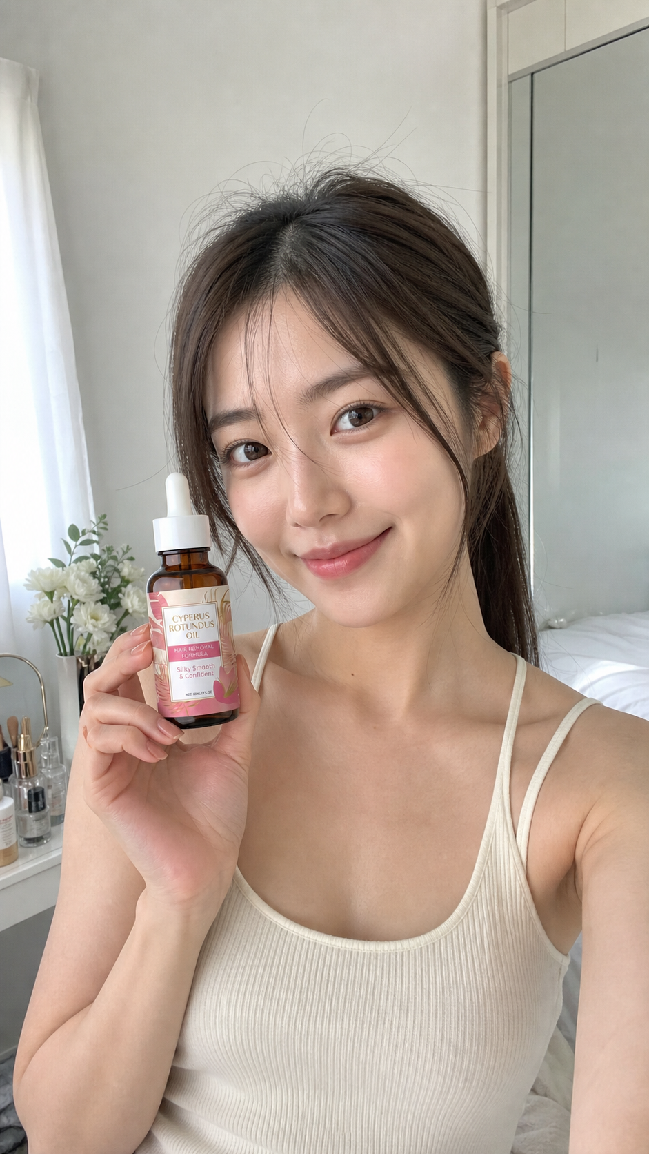 Woman enjoying a personal everyday beauty routine