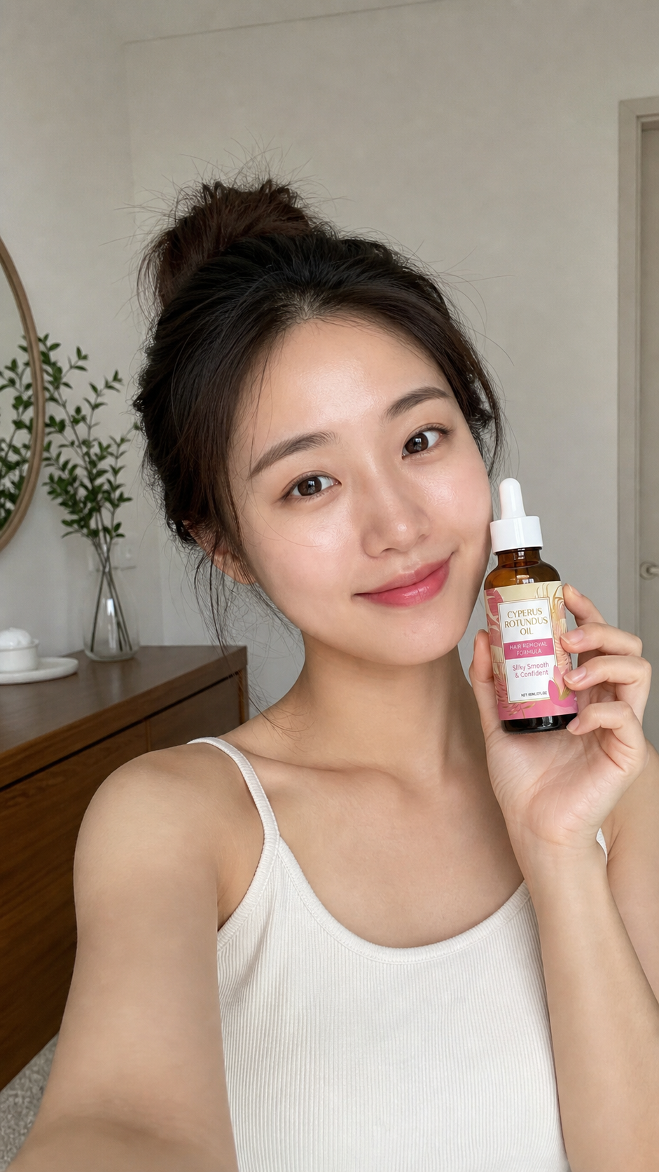 Person enjoying an evening skincare or beauty ritual