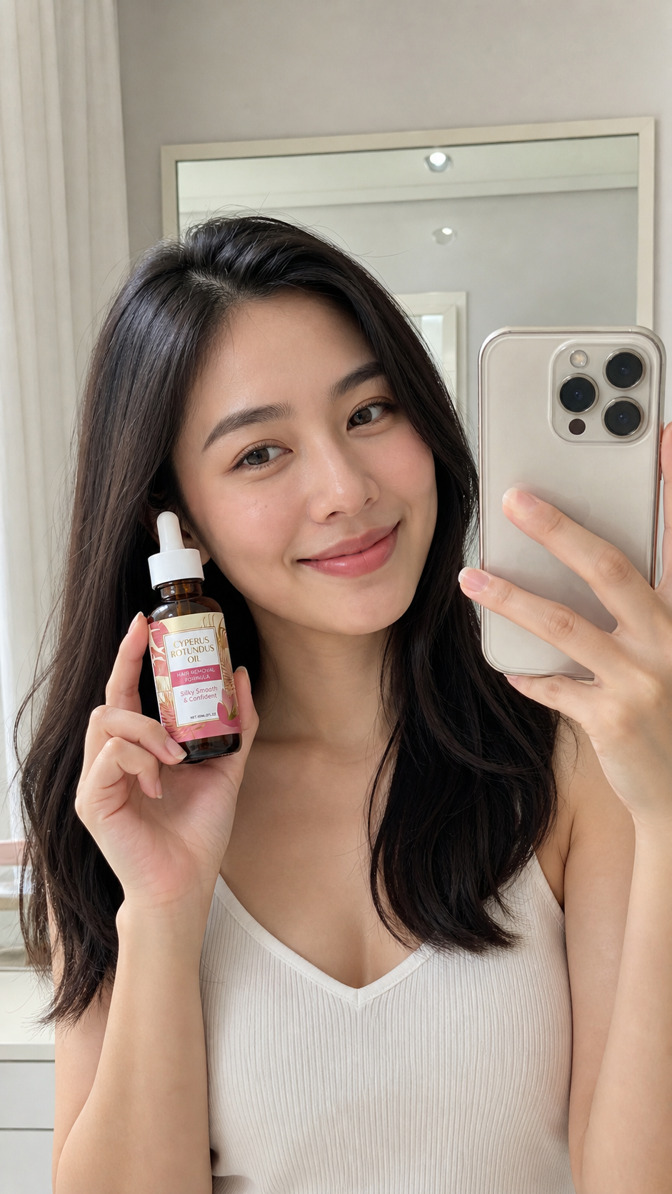 Beauty products arranged on a personal skincare shelf