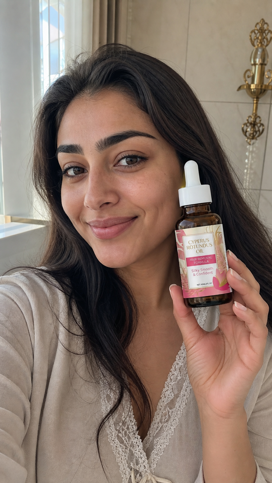 Person carrying a compact beauty product while on the go