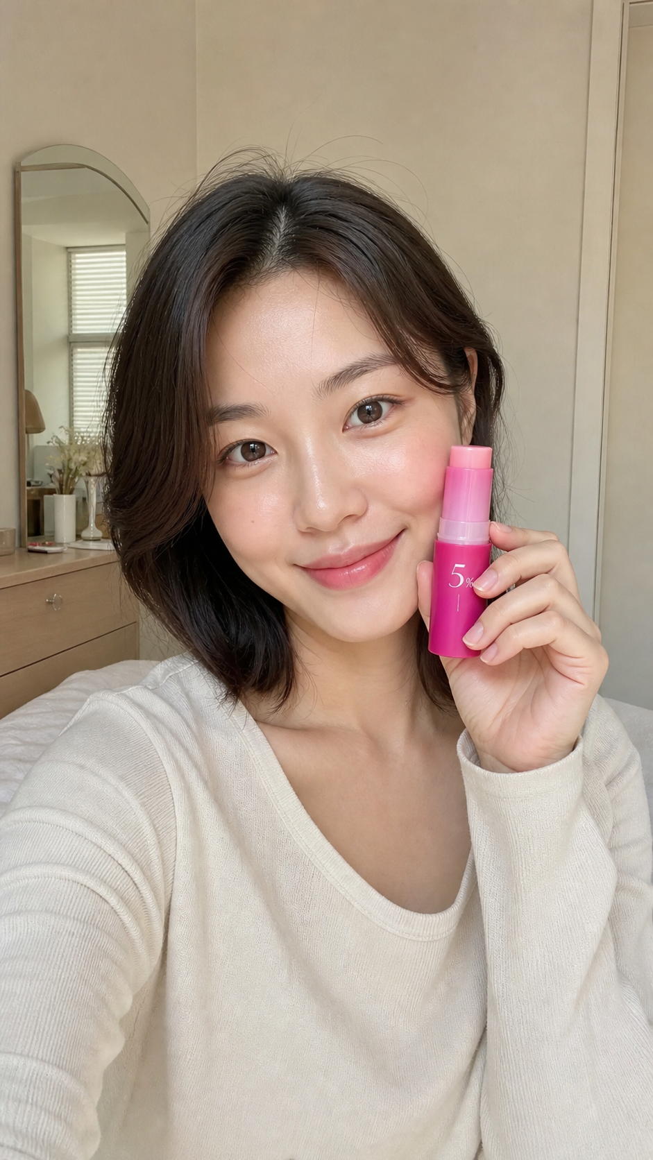 Person enjoying an everyday beauty or skincare moment