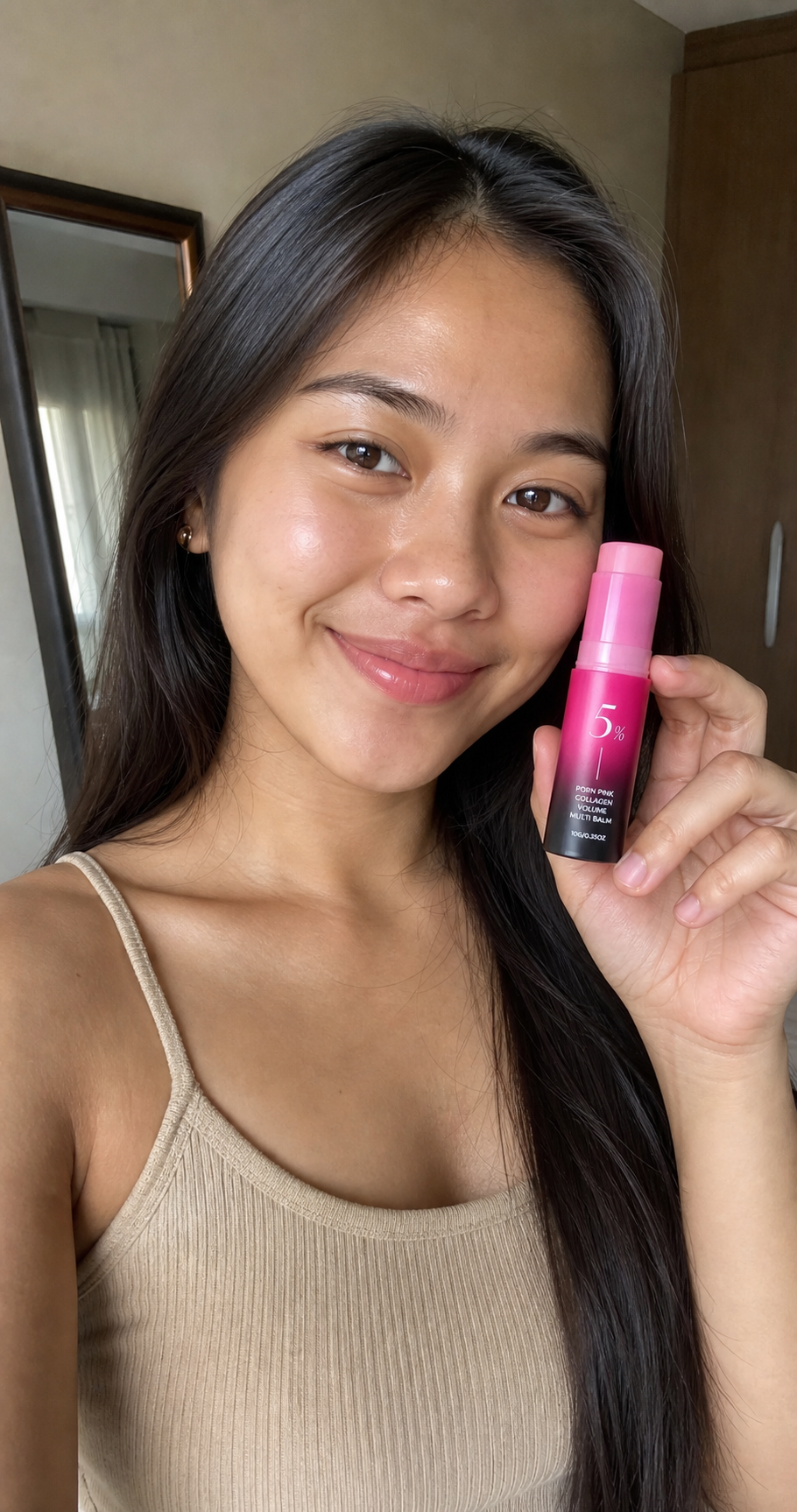 Person enjoying an everyday beauty or skincare moment