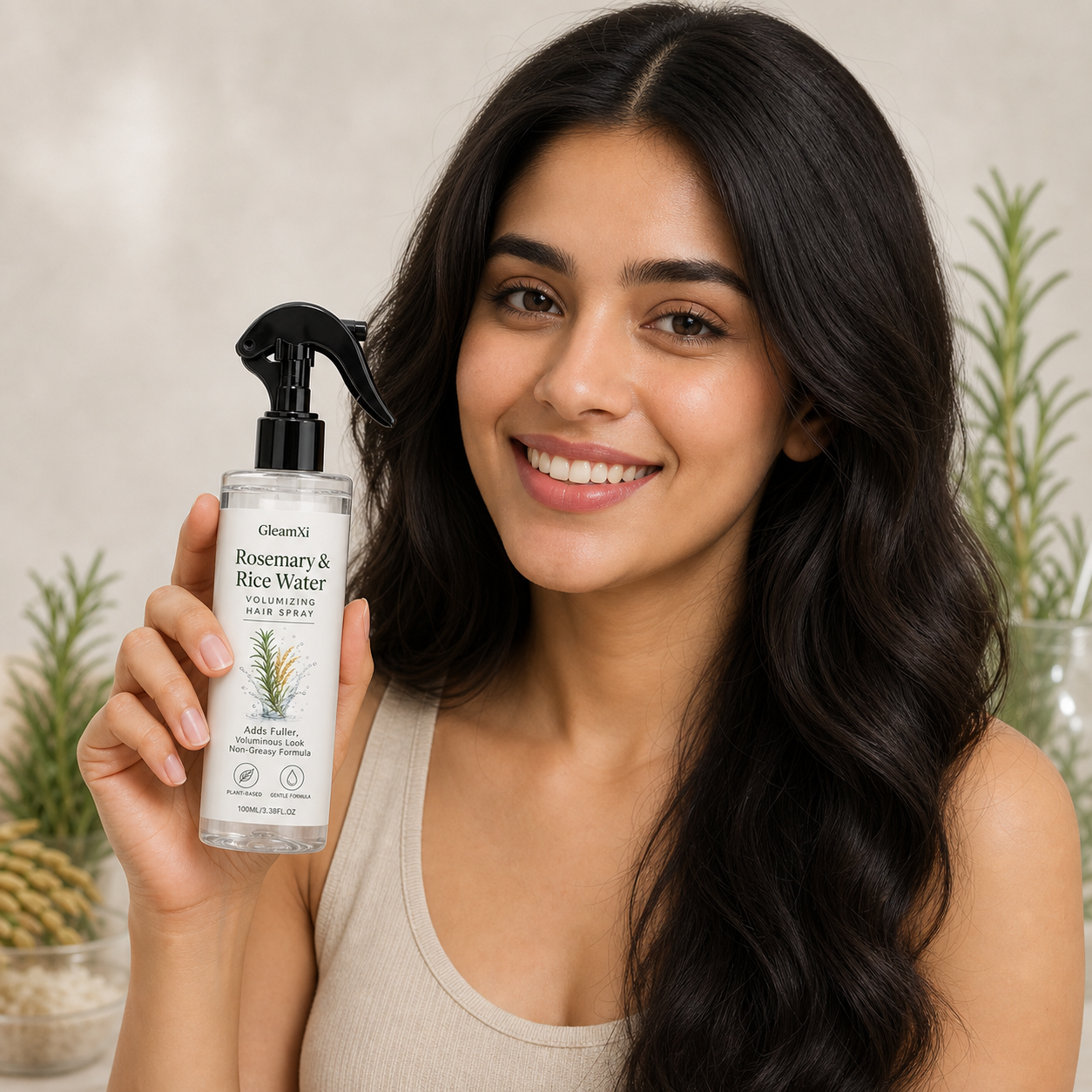Woman holding the Australian Beauty product
