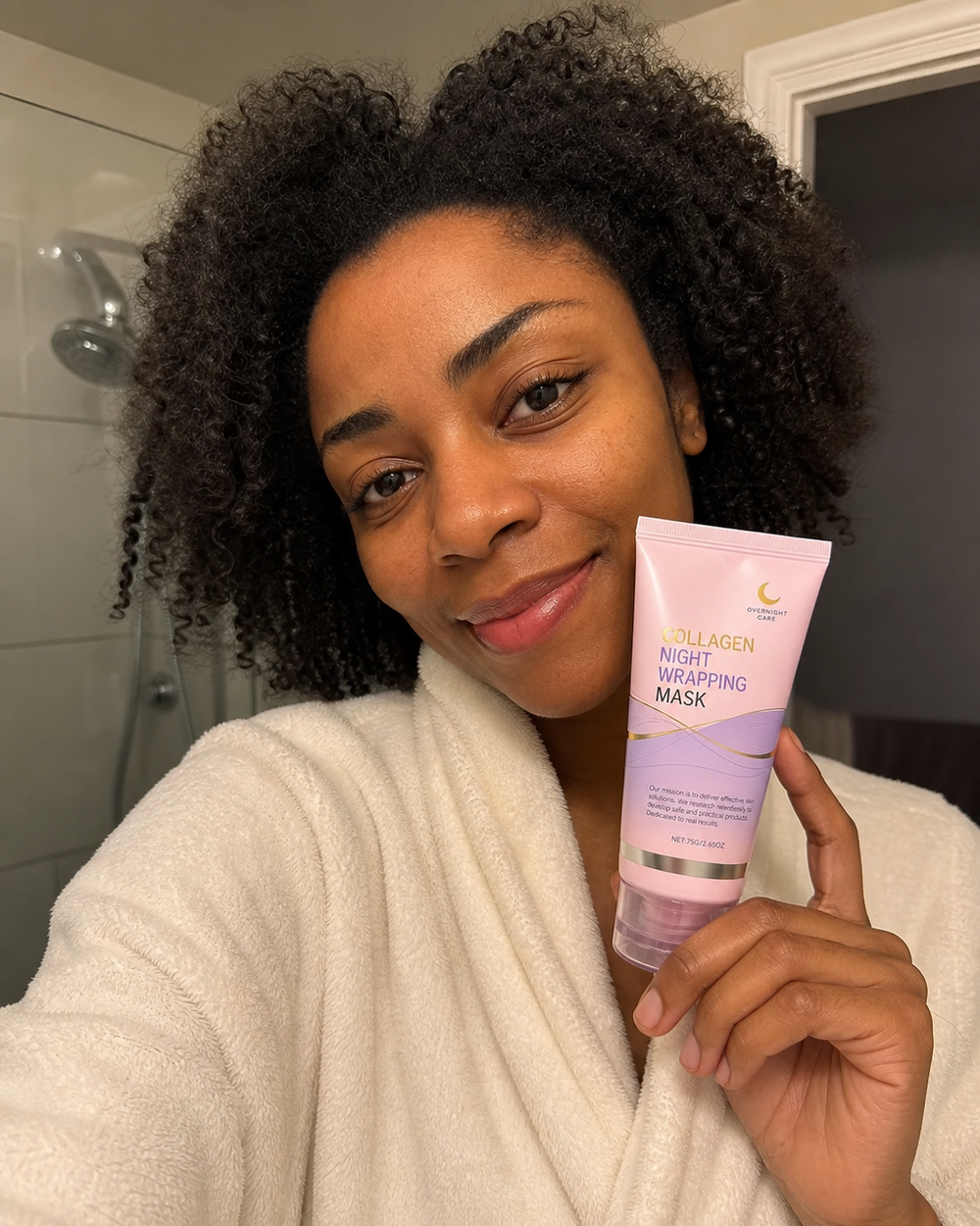 Person during a simple morning beauty routine