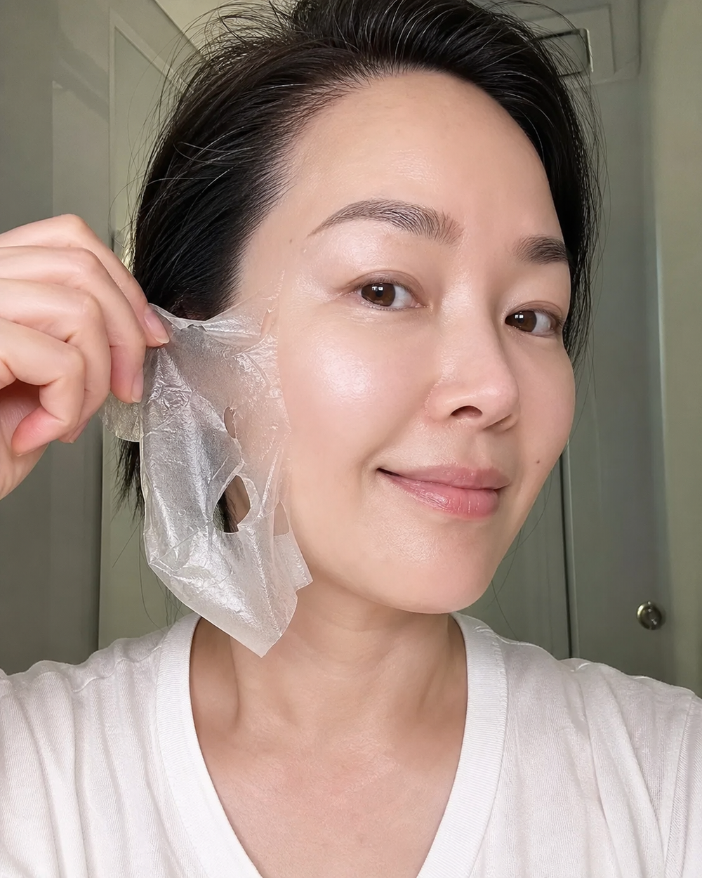 Woman enjoying a personal everyday beauty routine