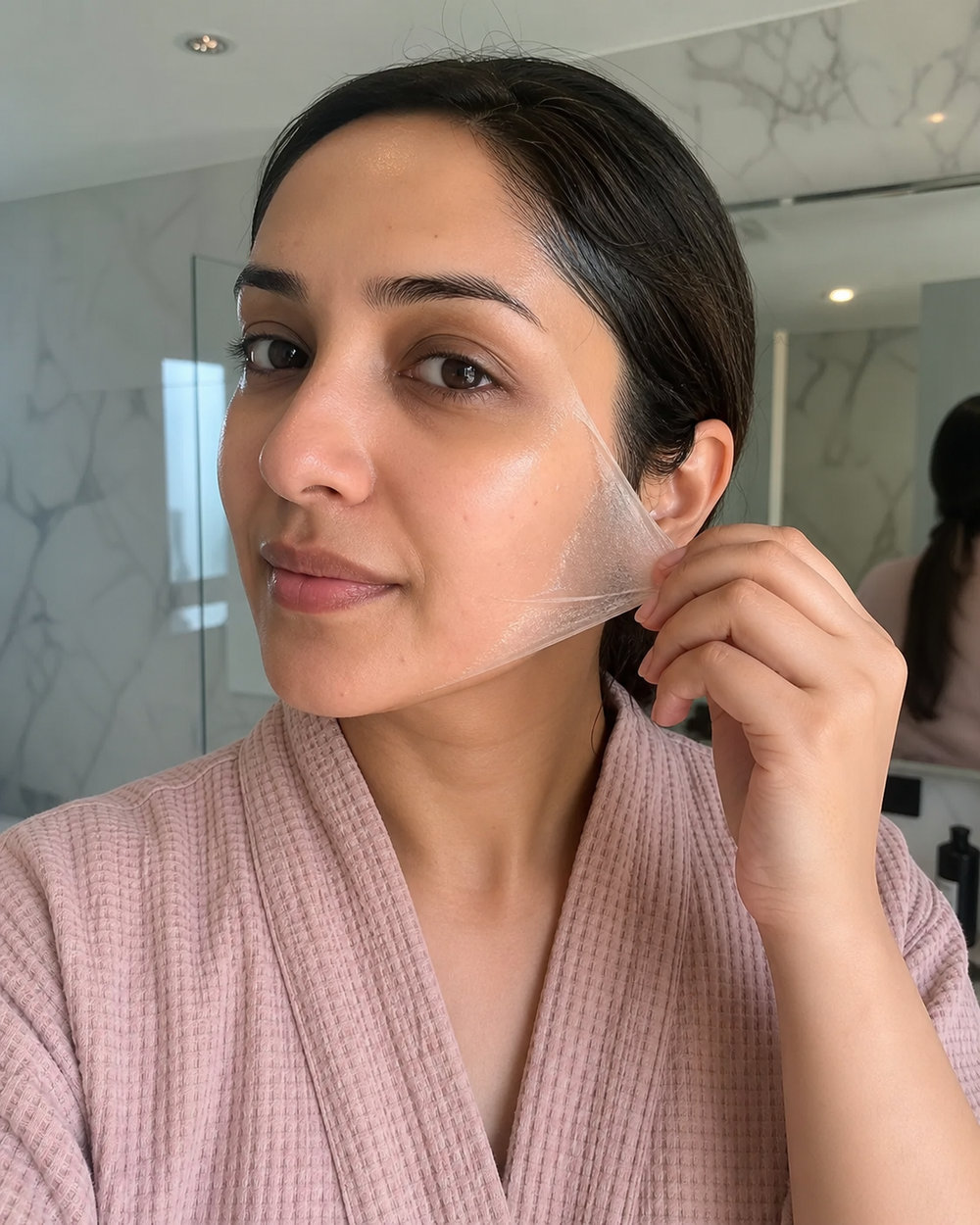 Person enjoying a calm self-care moment