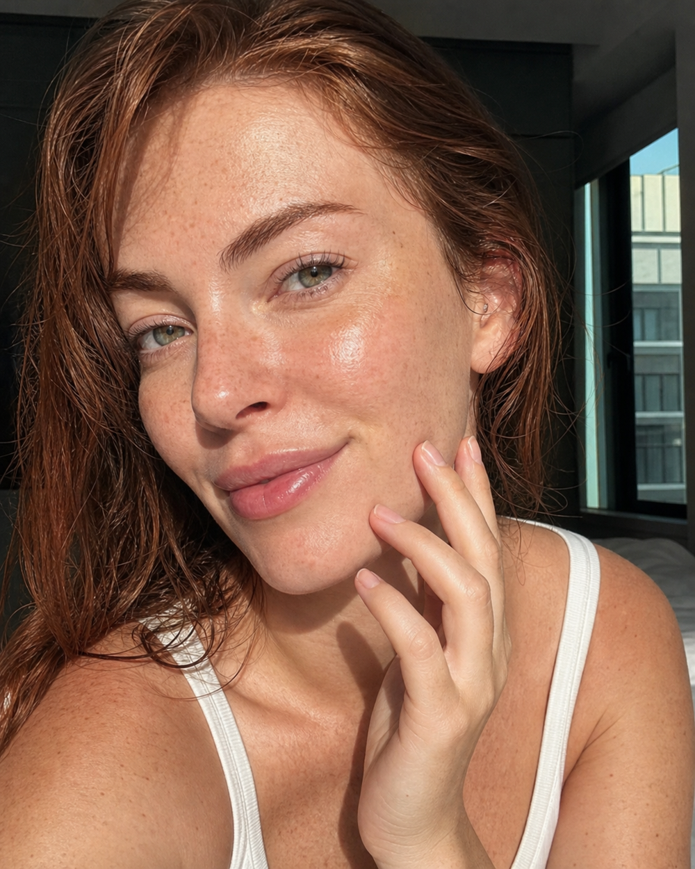 Portrait of a person with a natural softly glowing appearance