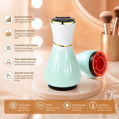 4-in-1 Handheld Deep Tissue Body Massager with Heat, Vibration & Red Light Therapy