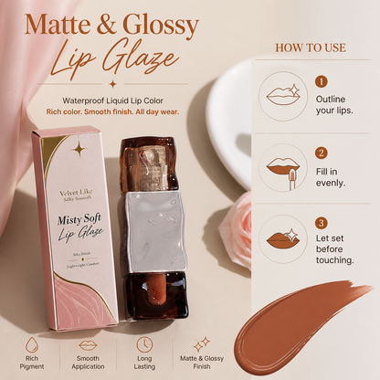 Matte & Glossy Lip Glaze – Waterproof Liquid Lip Color