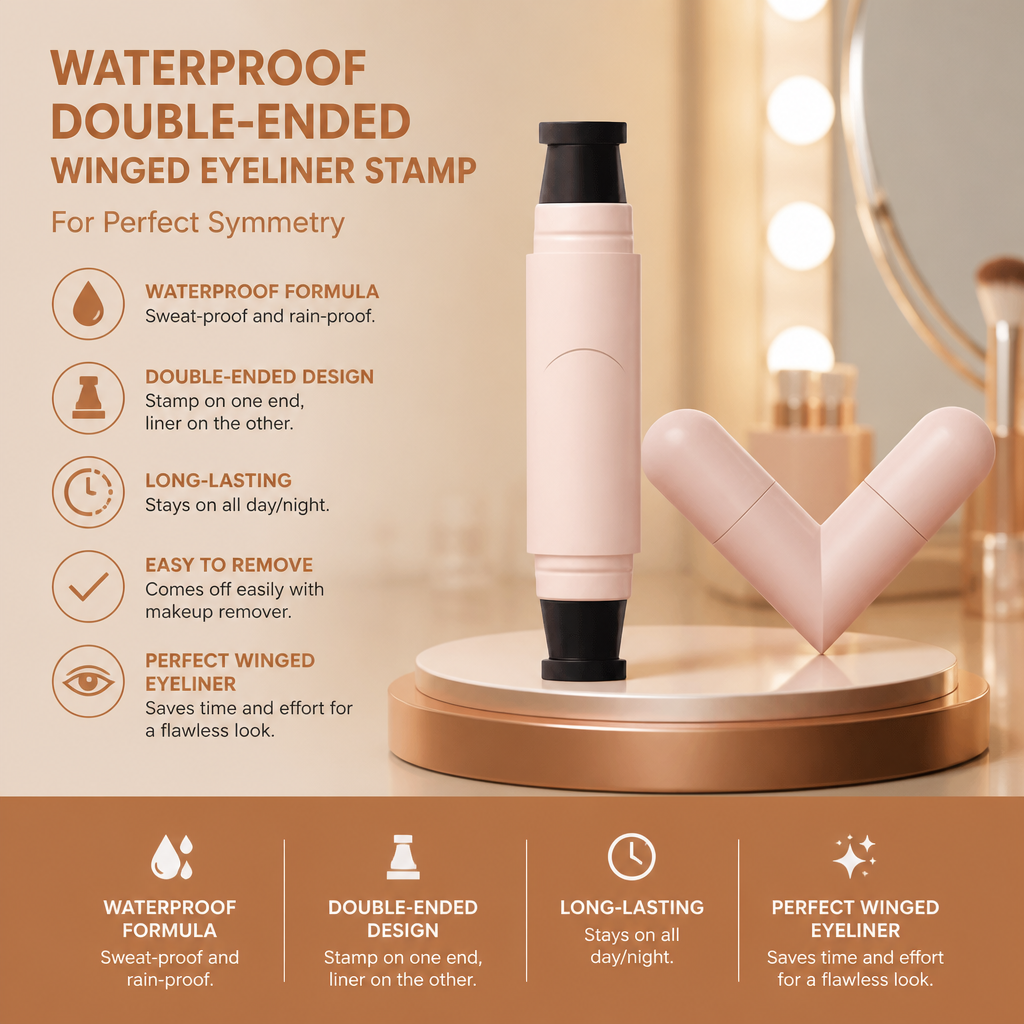 Waterproof Double-Ended Winged Eyeliner Stamp for Perfect Symmetry