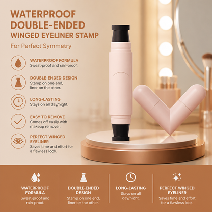 Waterproof Double-Ended Winged Eyeliner Stamp for Perfect Symmetry